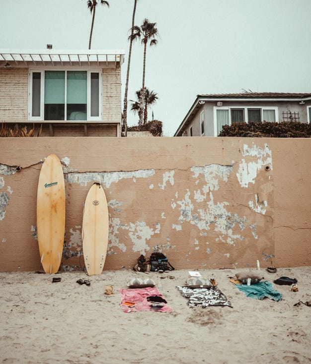 Casual Backpack Beach Scene